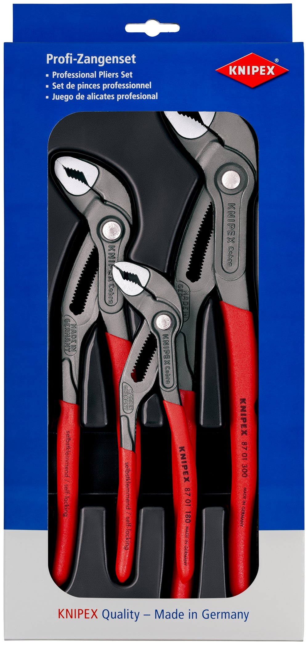 KNIPEX Cobra®-Paket 1 x 87 01 180, 1 x 87 01 250, 1 x 87 01 300