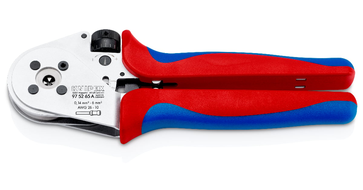Four-Mandrel Crimping Pliers for turned contacts | KNIPEX