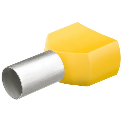100 Embouts De Câble Jumelé - 2 X 6,0 Mm² / 12 Mm - Jaune