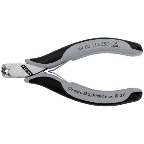 Knipex Tronchese Per Elettronica 115mm - Tagliente Frontale Di Precisione, Rivestimento Bicomponente, Doppia Molla