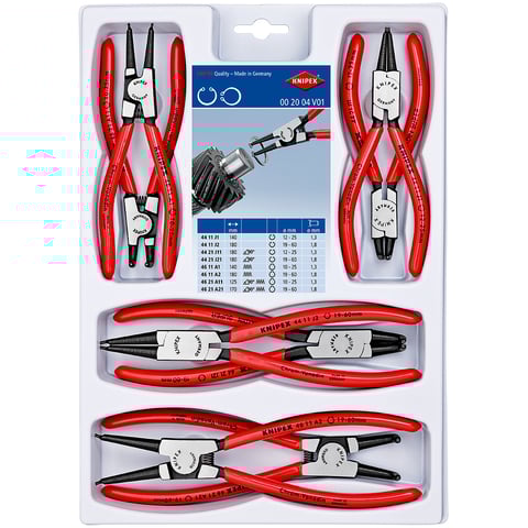 ＫＮＩＰＥＸ ４本組 精密スナップリングプライヤー 1Ｓ スナップリングプライヤーセット 8パーツ | KNIPEX