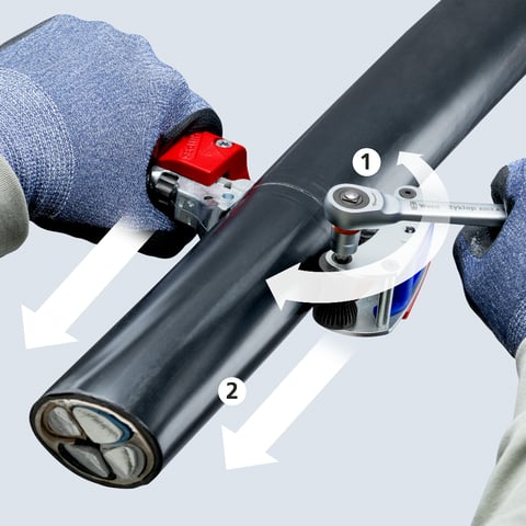 KNIPEX STX60 Für harte und zähe Kabelmäntel Ø 30 – 60 mm | 16 45 220