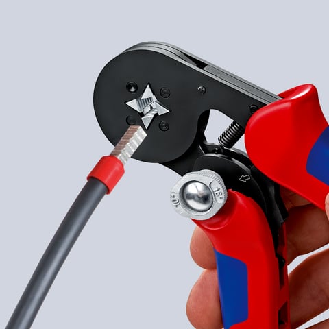 エンドスリーブ用自動調整圧着プライヤー サイドから挿入可能 | KNIPEX