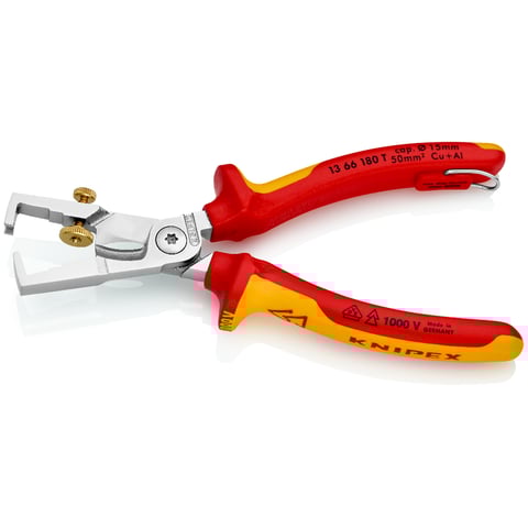 KNIPEX StriX® Abisolierzangen mit Kabelschere | 13 66 180 T