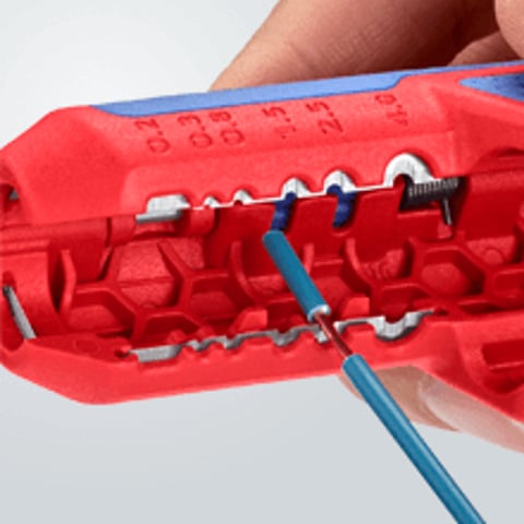 KNIPEX ErgoStrip® Utensile spelacavi universale Per destrimano | 16 95 01 SB