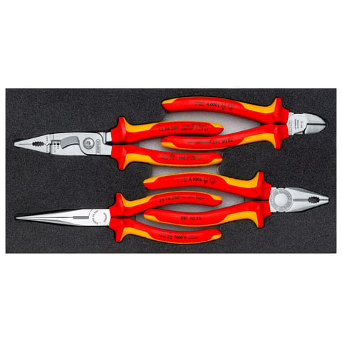KNIPEX Zangen-Set "VDE Chrom I" 4-teilig In Schaumstoffeinlage | 00 20 01 V20