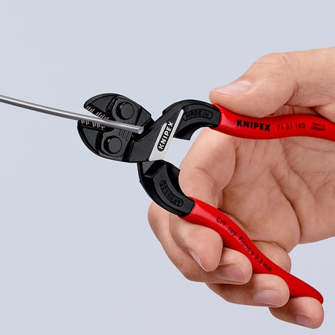 KNIPEX CoBolt® S Kompakt-Bolzenschneider Mit Schneidaussparung | 71 31 160