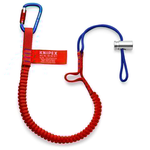 Fangleine mit fixiertem Materialkarabiner Zur Werkzeug-Absturzsicherung | 00 50 12 T BK
