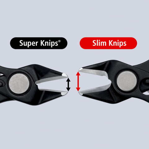 KNIPEX Slim Knips im Werkzeugholster Komfortabel transportieren, Schneiden auch in tiefen, engen Bauräumen | 78 61 150 V01