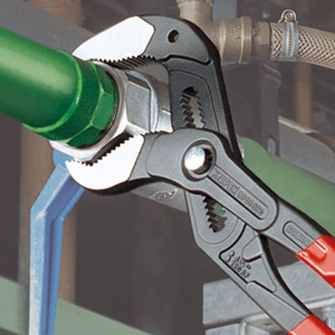 10-1/2 Inch Jumbo Curved Clamp Pliers - Serrated Jaw Hemostat Style Tool