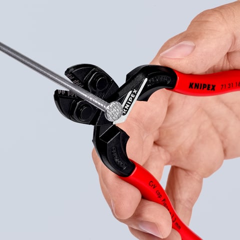 KNIPEX CoBolt® S Kompakt-Bolzenschneider Mit Schneidaussparung | 71 31 160