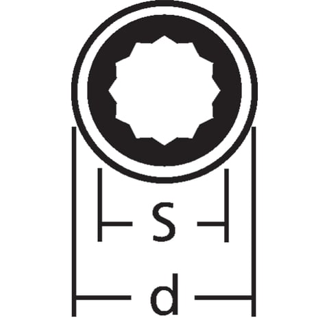 Steckschlüsseleinsatz (Doppel-Sechskant) Mit Innenvierkant 1/2" | 98 47 3/4"