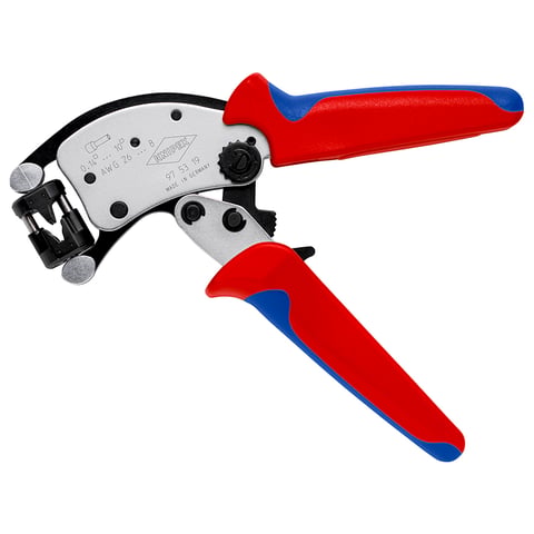 KNIPEX Twistor® T Selbsteinstellende Crimpzange für Aderendhülsen Mit drehbarem Crimpkopf | 97 53 19