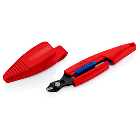 KNIPEX Slim Knips im Werkzeugholster Komfortabel transportieren, Schneiden auch in tiefen, engen Bauräumen | 78 61 150 V01