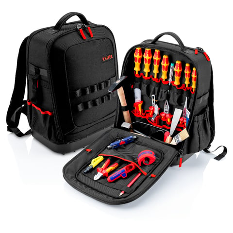 KNIPEX Modular X15 Elektro-Starter Kompakter Werkzeugrucksack 27-teilig | 00 21 51 HL S