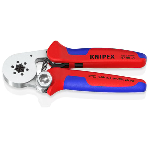 Knipex Self-Adjusting Crimping Pliers For Wire Ferrules With Lateral Access Chrome-plated, With...