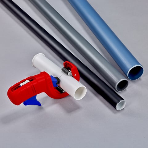 KNIPEX DP50 Rohrschneider für dünnwandige Kunststoff-Abflussrohre | 90 23 01 BK