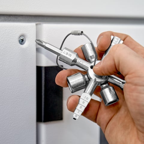 KNIPEX TwinKey® Chave de armário de distribuição Para armários em sistemas de fechamentos usuais | 00 11 01