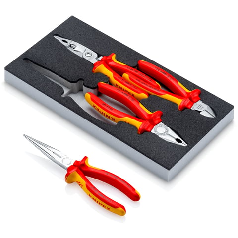 KNIPEX Zangen-Set "VDE Chrom I" 4-teilig In Schaumstoffeinlage | 00 20 01 V20