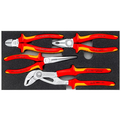 KNIPEX Zangen-Set "VDE Chrom II" 4-teilig In Schaumstoffeinlage | 00 20 01 V21