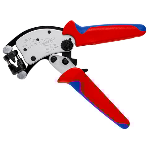 KNIPEX Twistor® T Selbsteinstellende Crimpzange für Aderendhülsen Mit drehbarem Crimpkopf | 97 53 19