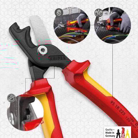 KNIPEX StepCut® XL ステップカット付きケーブルカッター | KNIPEX