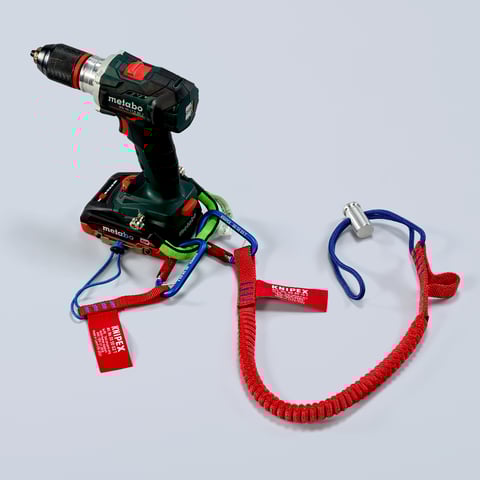 Fangleine mit fixiertem Materialkarabiner Zur Werkzeug-Absturzsicherung | 00 50 12 T BK