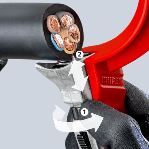 KNIPEX STX60 Für harte und zähe Kabelmäntel Ø 30 – 60 mm | 16 45 220