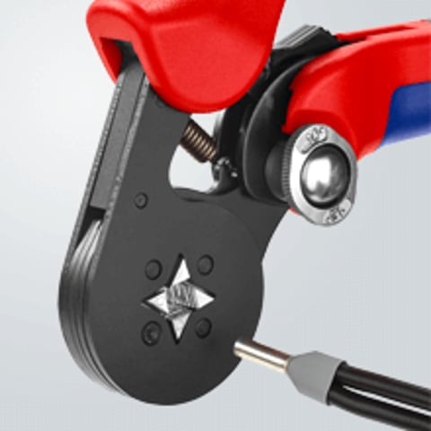 Self-Adjusting Crimping Pliers for wire ferrules With