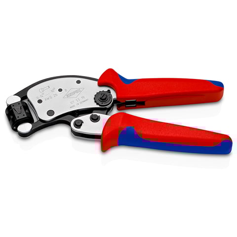 KNIPEX Twistor® T Selbsteinstellende Crimpzange für Aderendhülsen Mit drehbarem Crimpkopf | 97 53 19