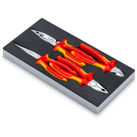KNIPEX Zangen-Set "VDE Chrom I" 4-teilig In Schaumstoffeinlage | 00 20 01 V20