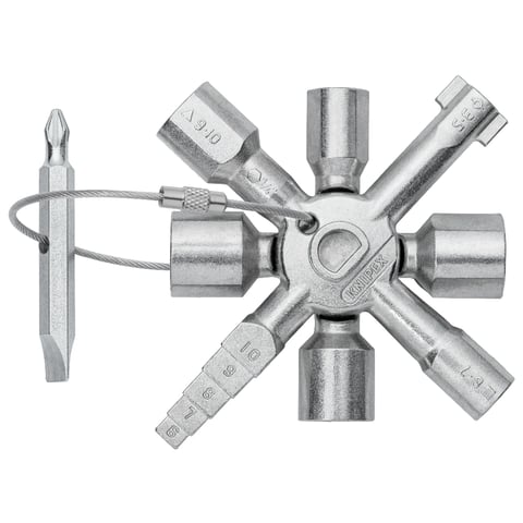 KNIPEX TwinKey® Chiave universale per quadri ed armadi elettrici Per tutti i sistemi di chiusura più comuni | 00 11 01