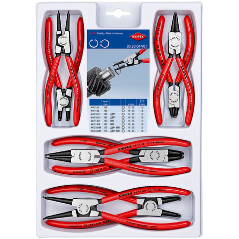 スナップリングプライヤーセット 8パーツ | KNIPEX