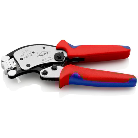 KNIPEX Twistor16® Selbsteinstellende Crimpzange für Aderendhülsen Mit drehbarem Crimpkopf | 97 53 18