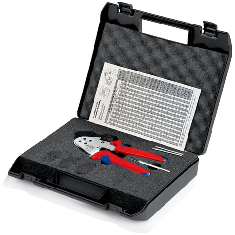 Four-Mandrel Crimping Pliers for turned contacts | KNIPEX