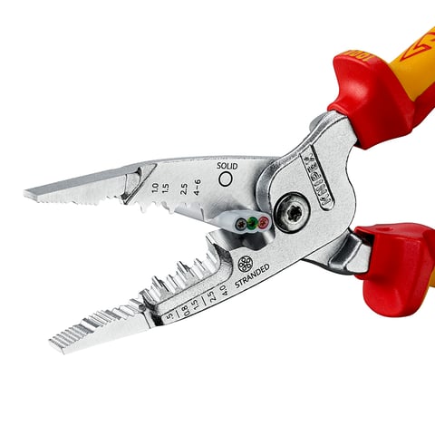 Pince électrique 5-en-1 Knipex 13 71 200 Me – Dénuder, Couper, Torsader, ébavurer – 200 Mm – L'outil Malin Pour L'électricité