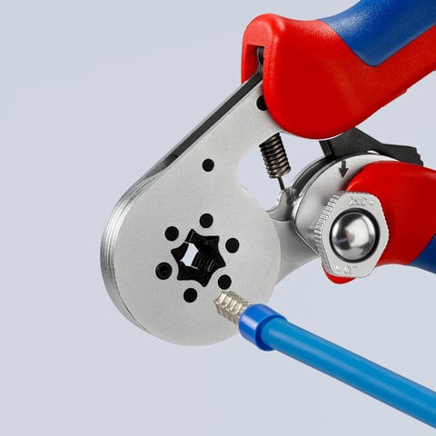 ケーブル挿入工具　スリーブ挿入工具 エンドスリーブ用自動調整圧着プライヤー サイドから挿入可能 | KNIPEX