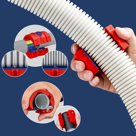 KNIPEX BiX® Mit Wellrohr-Schneideinsatz Wellrohrschneider | 90 22 10 V01