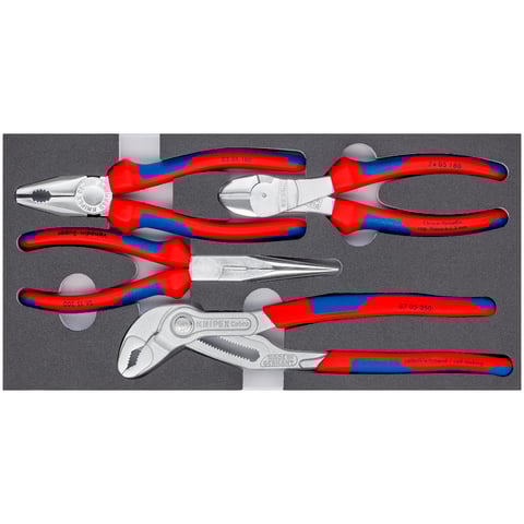 プライヤーセット スポンジ製マットにセット 4パーツ | KNIPEX