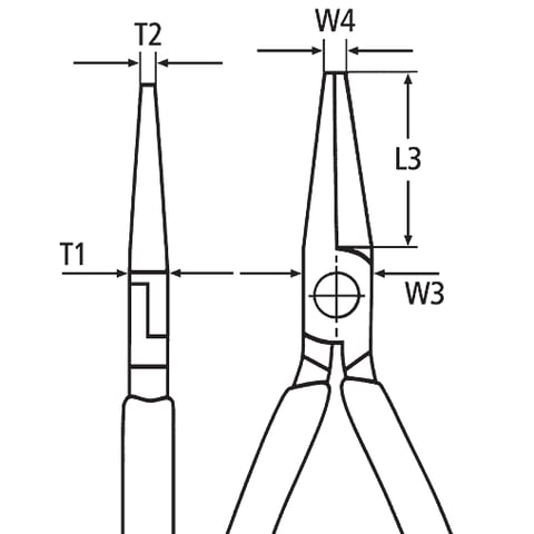 カッター付き平丸型プライヤー （くちばし型プライヤー） | KNIPEX