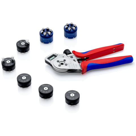 Four-Mandrel Crimping Pliers for turned contacts | KNIPEX