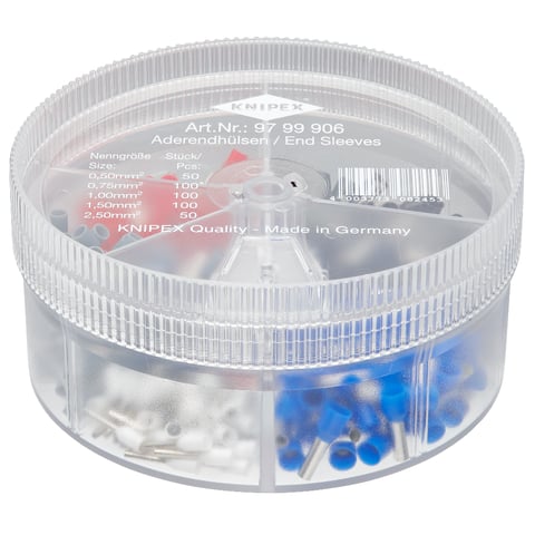 Sortimentsboxen Mit 400 isolierten Aderendhülsen 5 x Aderendhülsen Sets | 97 99 906