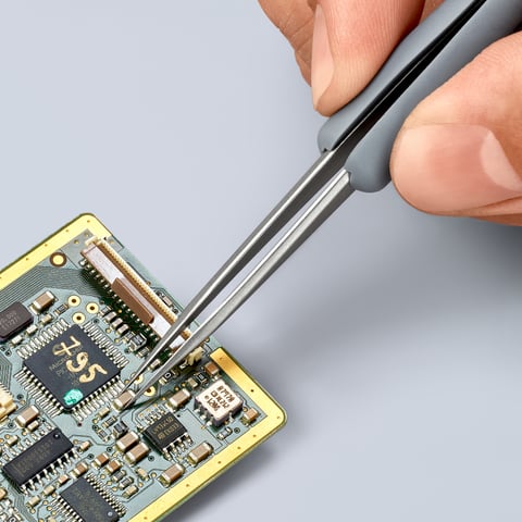Präzisionspinzette mit gummiertem Griff ESD | 92 21 12 ESD
