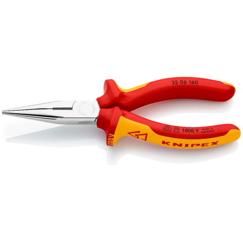 Knipex Pinza Meccanica A Becchi Mezzotondi 200 Mm – Con Tronchese, VDE, Manici Isolati Bicomponente