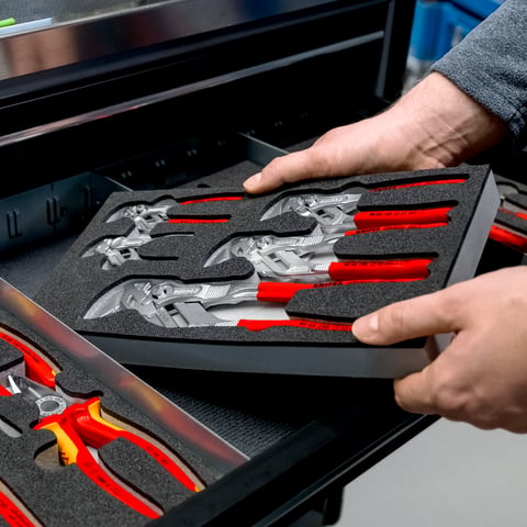 KNIPEX Zangen-Set "VDE Chrom II" 4-teilig In Schaumstoffeinlage | 00 20 01 V21