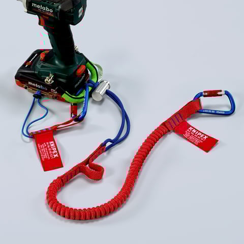 Lanyard with fixated carabiner For tool fall protection | KNIPEX