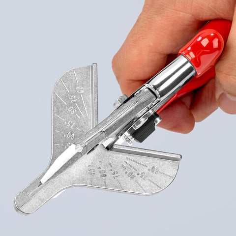 KNIPEX KNIPEX 94 35 215 Mitre Shears For Plastic And Rubber Sections With Plastic Grips Chrome Plated 215 Mm 188230