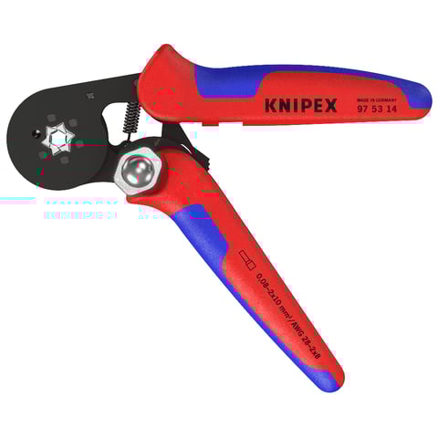 Self-Adjusting Crimping Pliers for wire ferrules With lateral