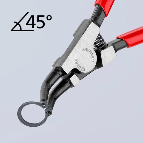 Pince pour circlips Pour circlips extérieurs d'arbre Coudées à 45° | 46 31 A12