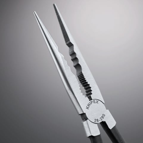 Long Reach Needle Nose Pliers With transverse profiles | KNIPEX